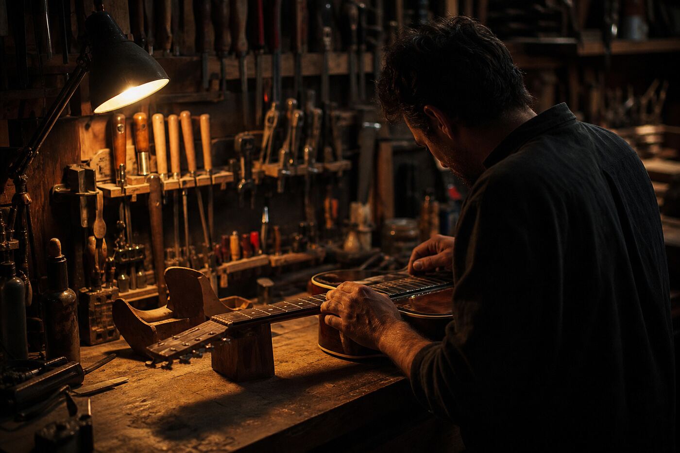 Twelve years of hand tools, all within reach