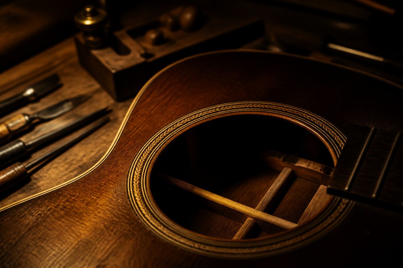 Acoustic bracing, checked from the inside